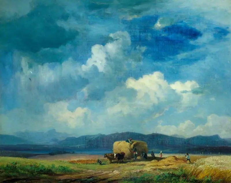 Carrying Corn, by Eduard Schleich the Elder