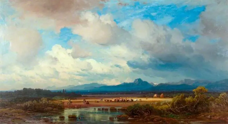 Landscape with Cattle at a Stream, by Eduard Schleich the Elder
