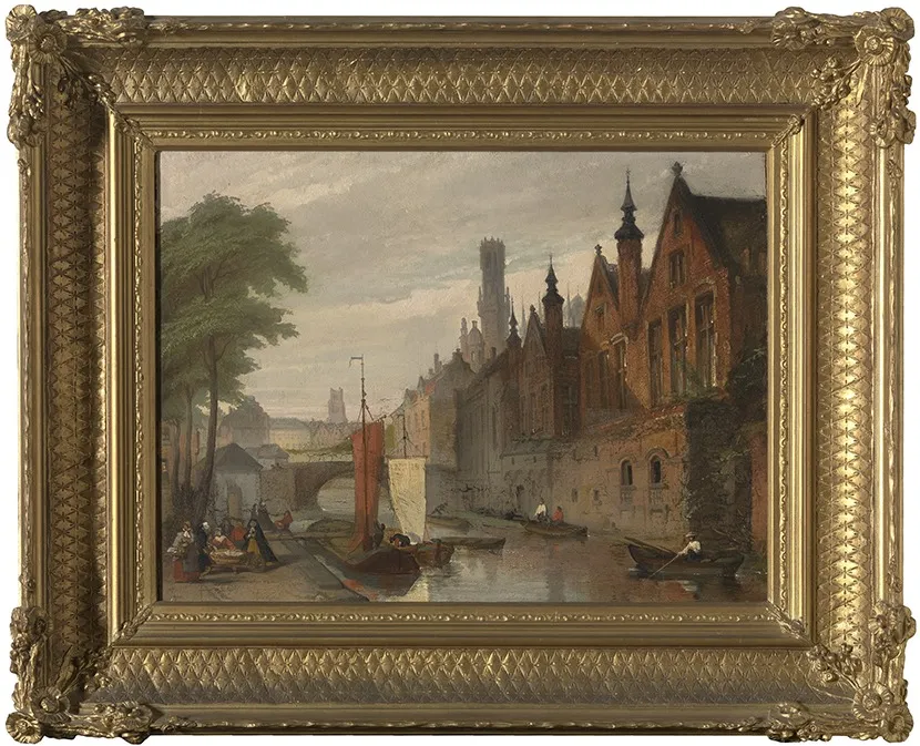 Het Brugse Vrije vanop de Steenhouwersdijk, by Eduard Wallays, oil, 1813