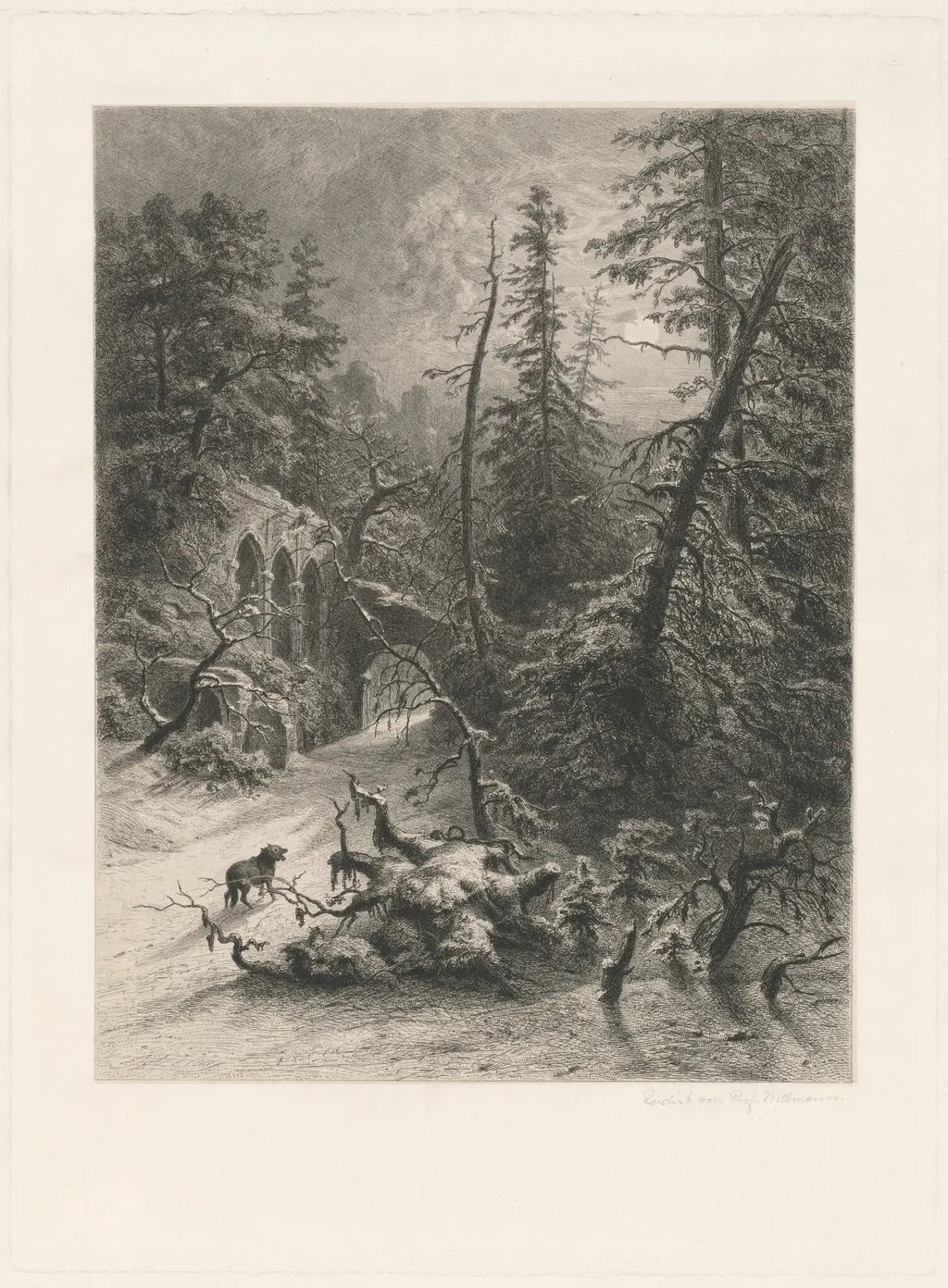 Winter, by Eduard Willmann, ink, 1871