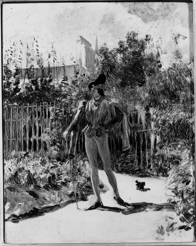 Man in Sixteenth-century Costume in a Garden, by Eduardo Zamacois y Zabala