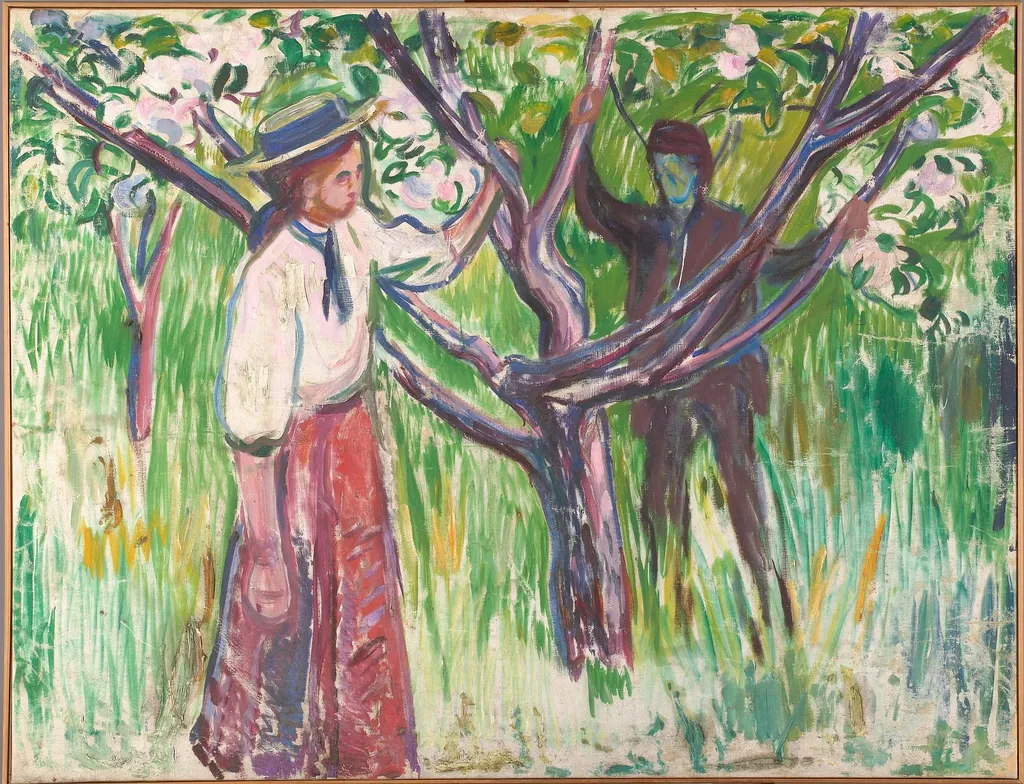 Adam and Eve, by Edvard Munch, oil, 1909