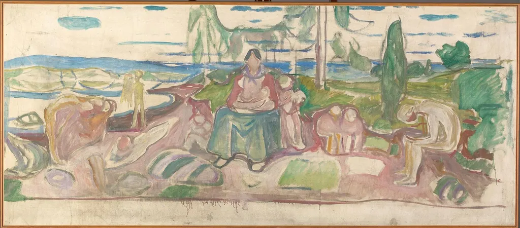 Alma Mater, by Edvard Munch, oil, 1920