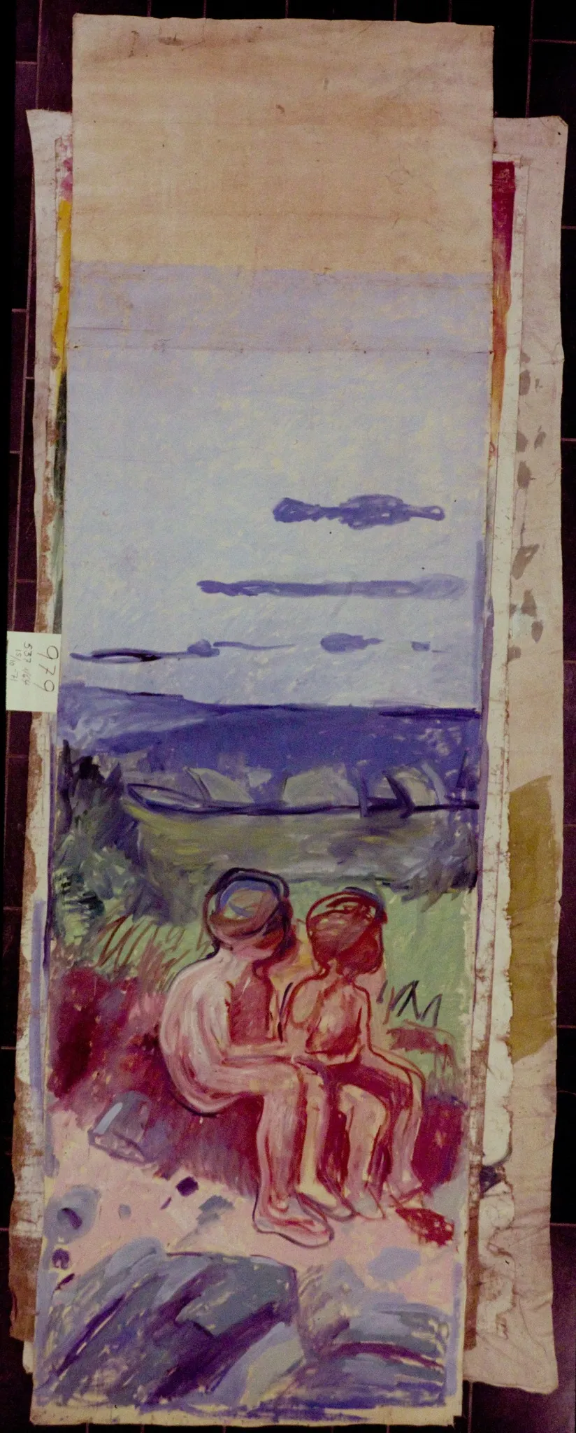 Alma Mater: Two Seated Children, by Edvard Munch, oil, 1914
