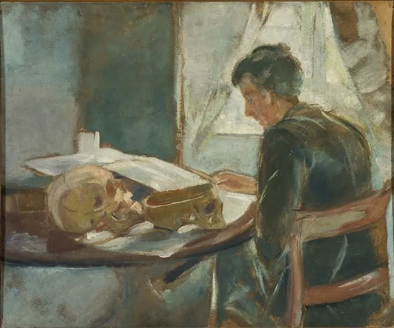 Andreas Munch Studying Anatomy, by Edvard Munch, oil, 1894