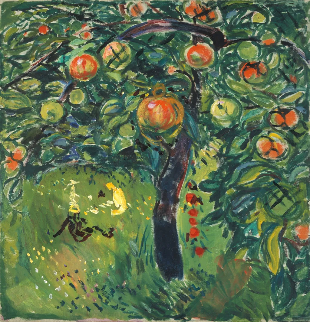 Apple Tree, by Edvard Munch, oil, 1920