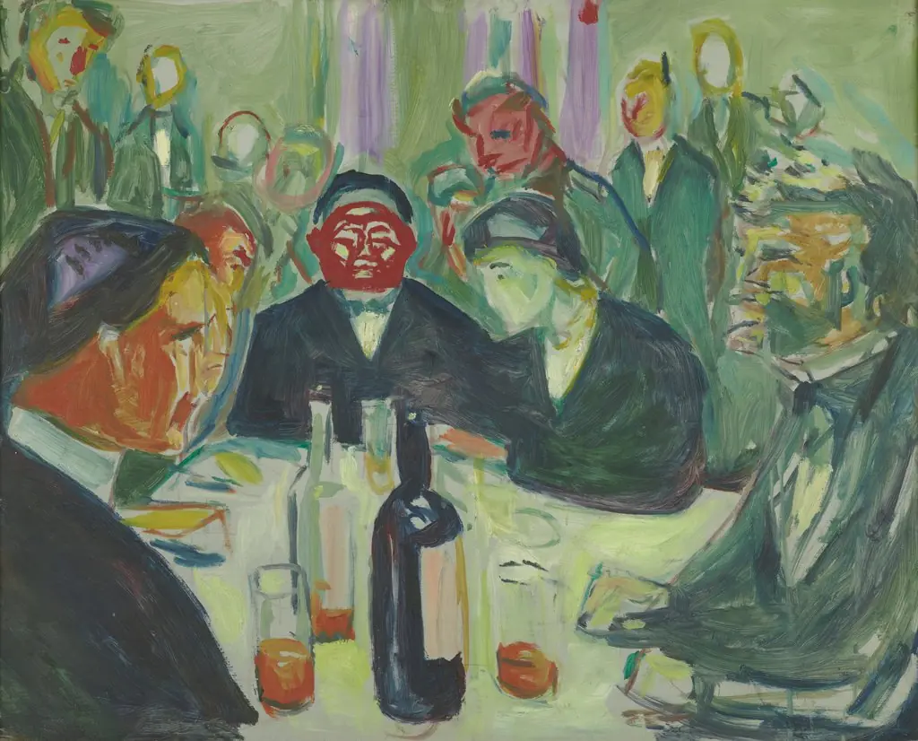 Around the Drinking Table, by Edvard Munch