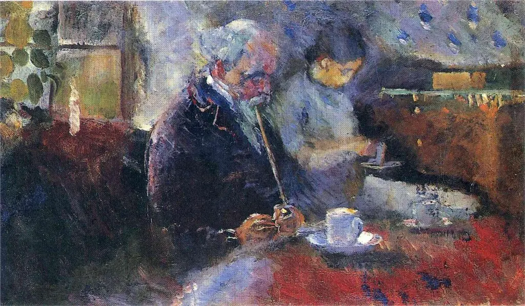 At the Coffee Table, by Edvard Munch