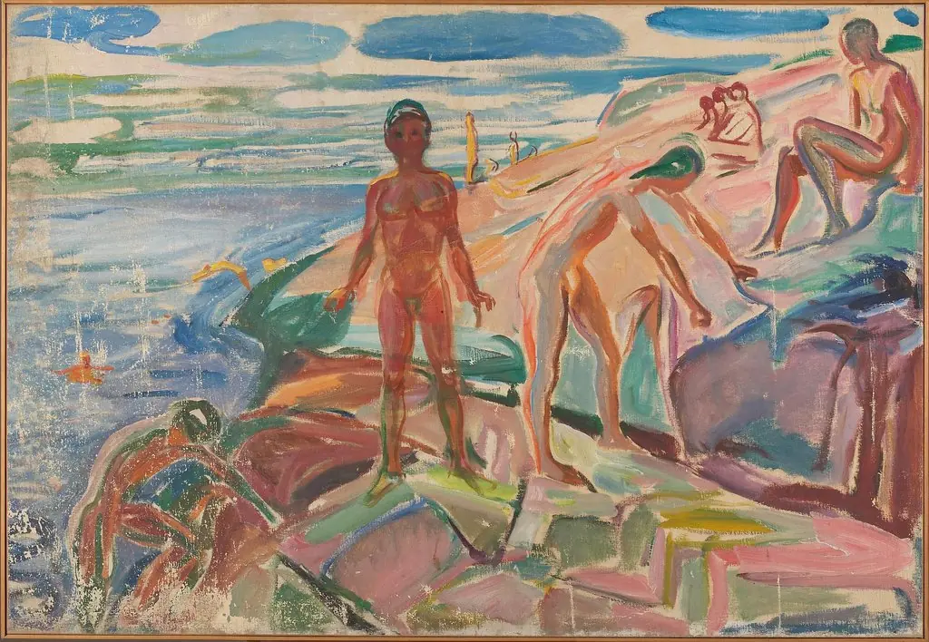 Bathers on Rocks, by Edvard Munch