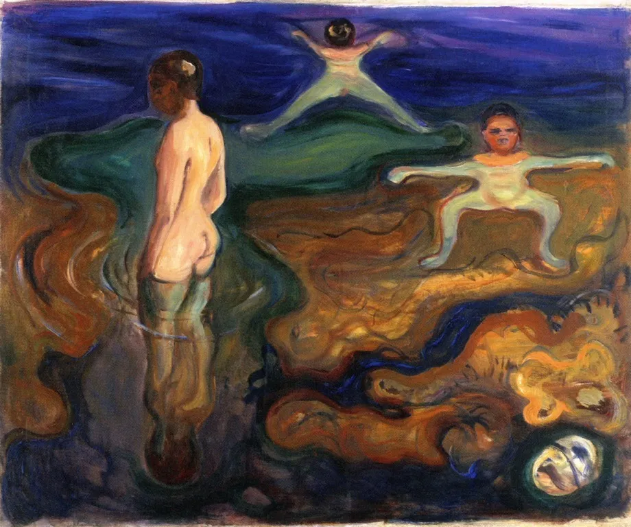 Bathing Boys, by Edvard Munch, oil, 1899