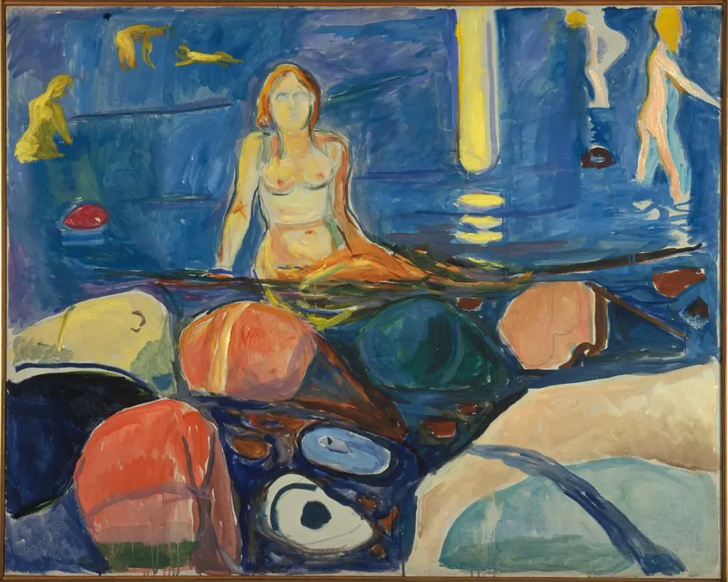 Bathing Woman and Children, by Edvard Munch