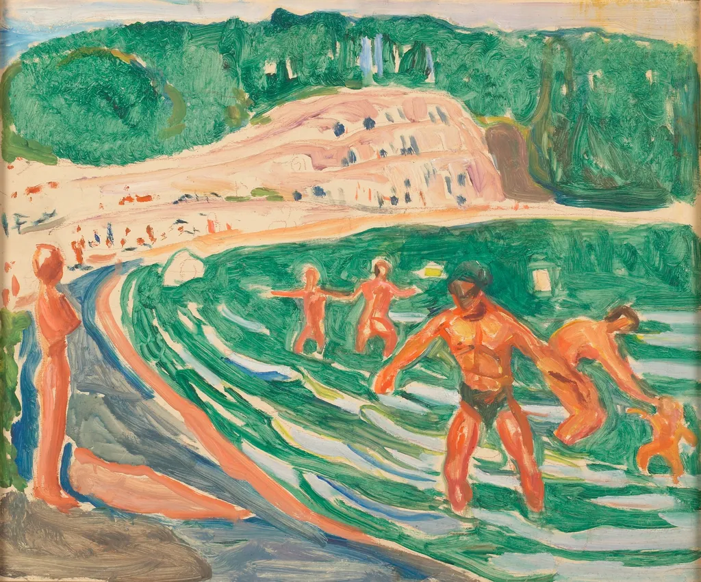 Beach, by Edvard Munch, oil, 1940