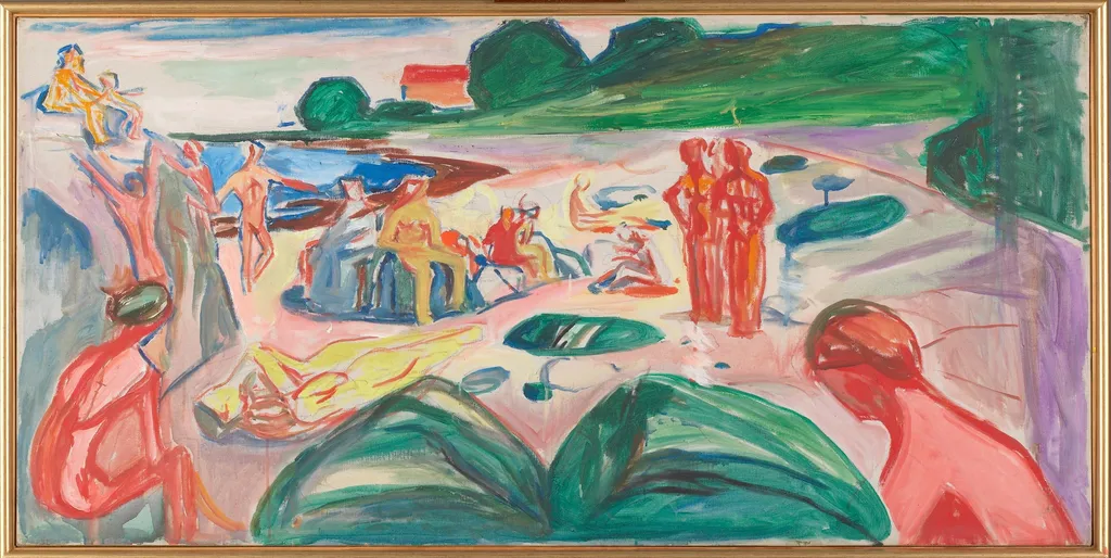 Beach Scene, by Edvard Munch, oil, 1940