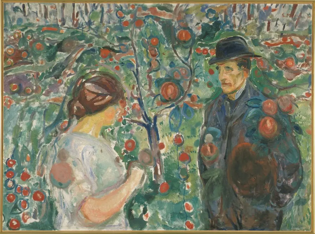 Beneath the Red Apples, by Edvard Munch