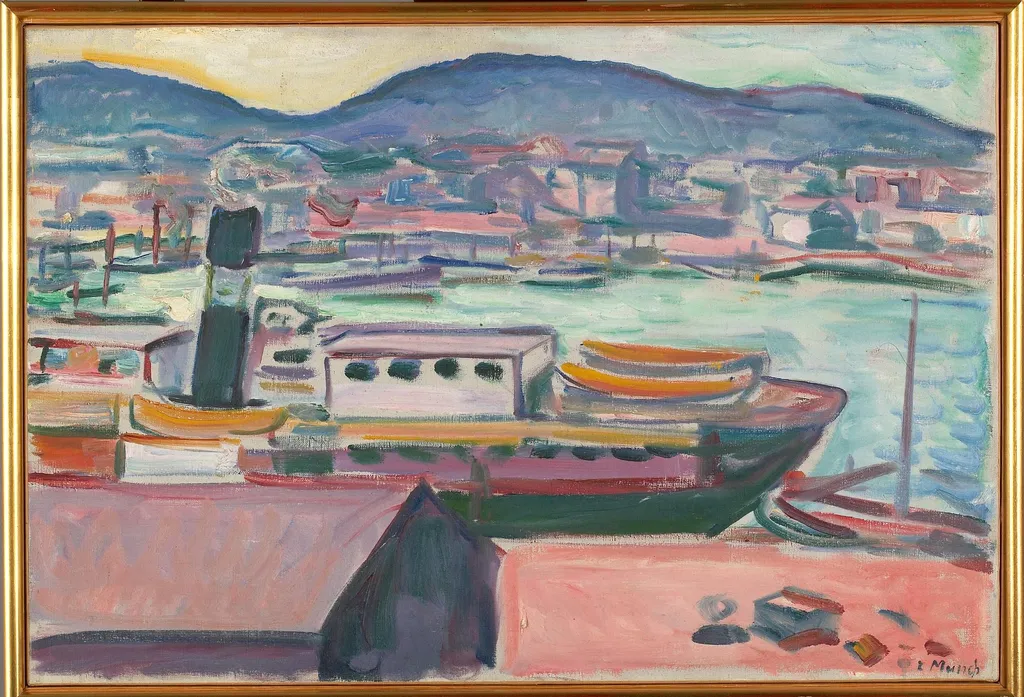Bergen Harbour, by Edvard Munch, oil, 1916