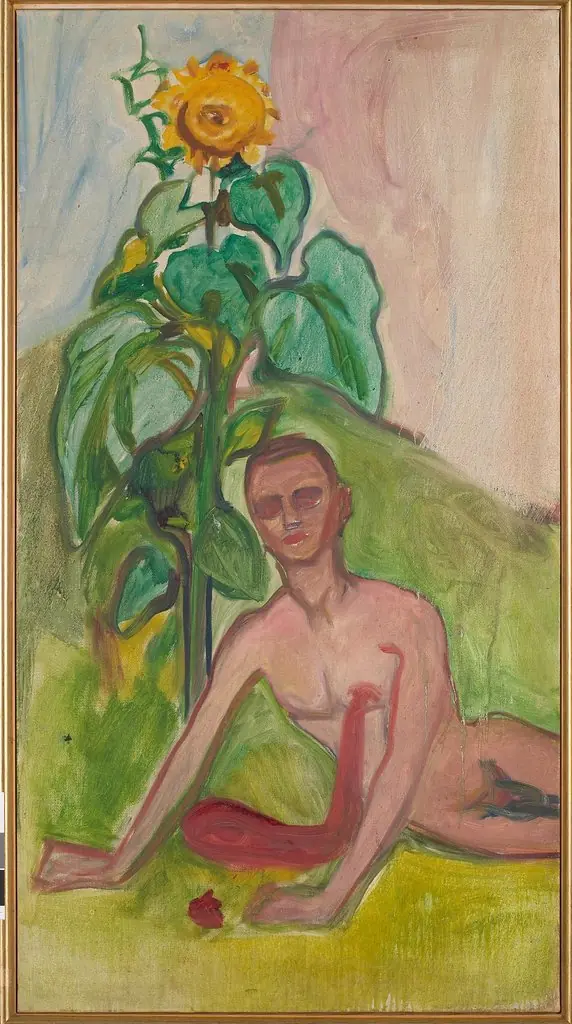 Bleeding Man and Sunflower, by Edvard Munch