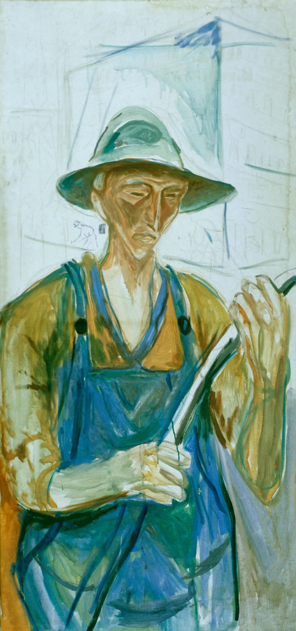 Building Worker, by Edvard Munch, oil, 1929