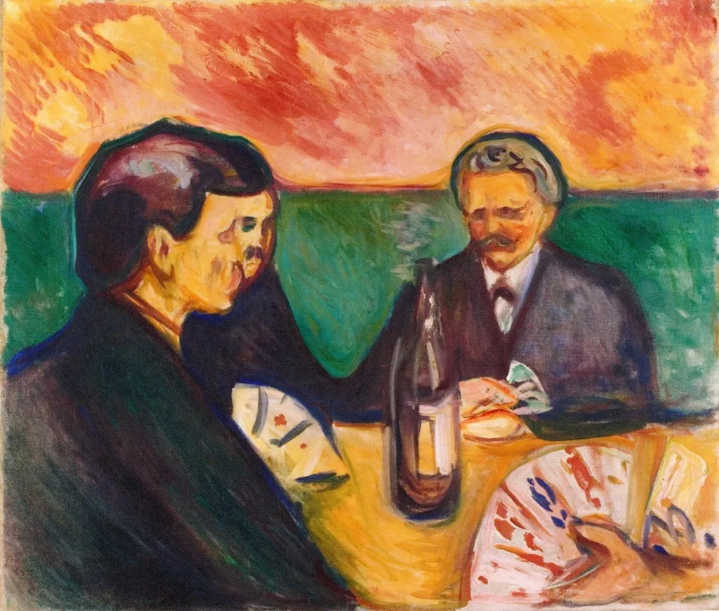 Card Players in Elgersburg, by Edvard Munch, oil, 1905