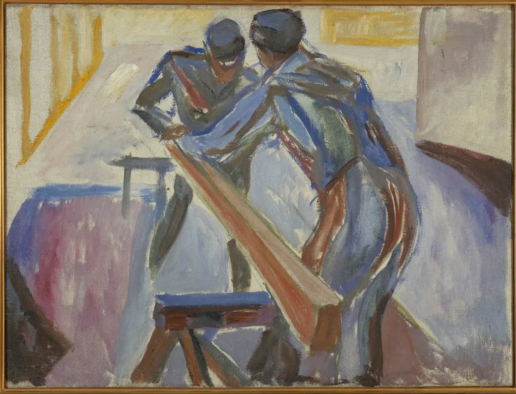Carpenters in the Studio, by Edvard Munch