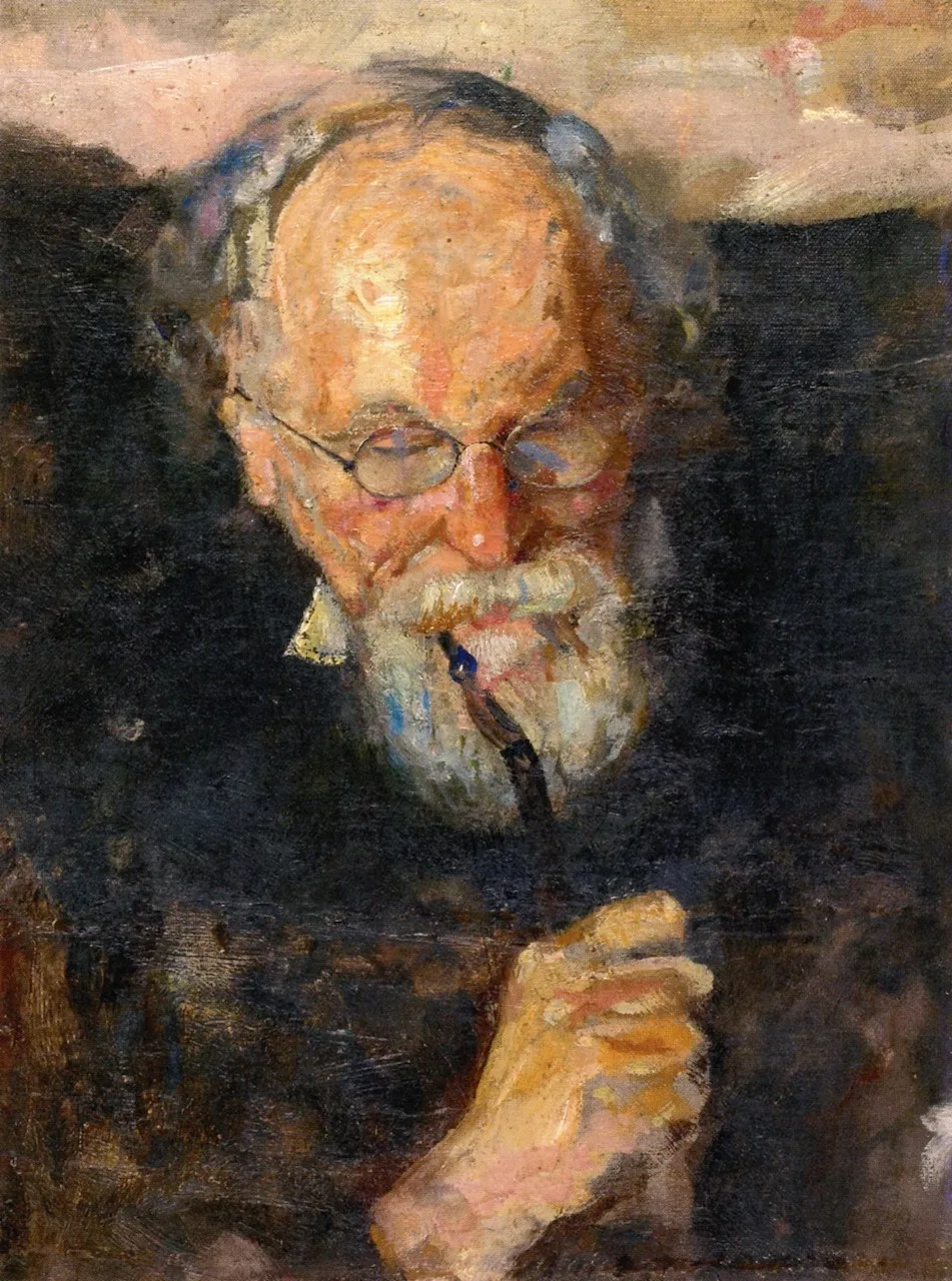Christian Munch with Pipe, by Edvard Munch, oil, 1893