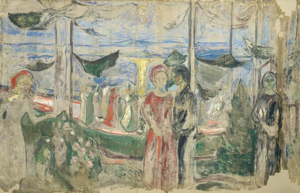 Dance on the Beach, by Edvard Munch, oil, 1921