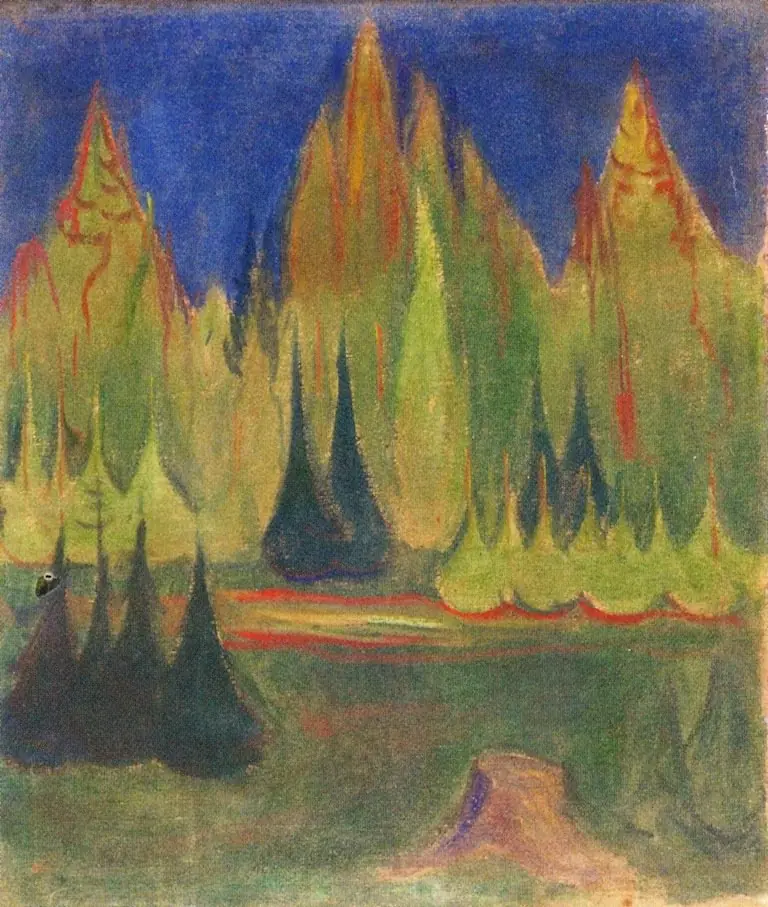 Dark Spruce Forest, by Edvard Munch