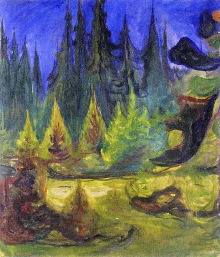 Dark Spruce Forest, by Edvard Munch
