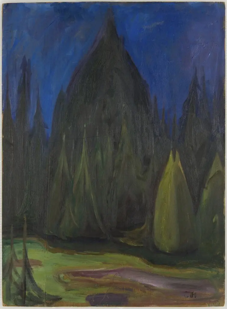 Dark Spruce Forest, by Edvard Munch
