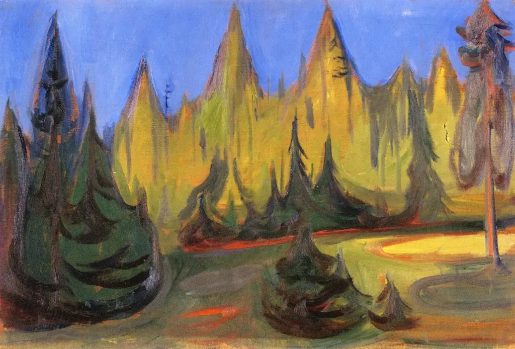 Dark Spruce Forest, by Edvard Munch