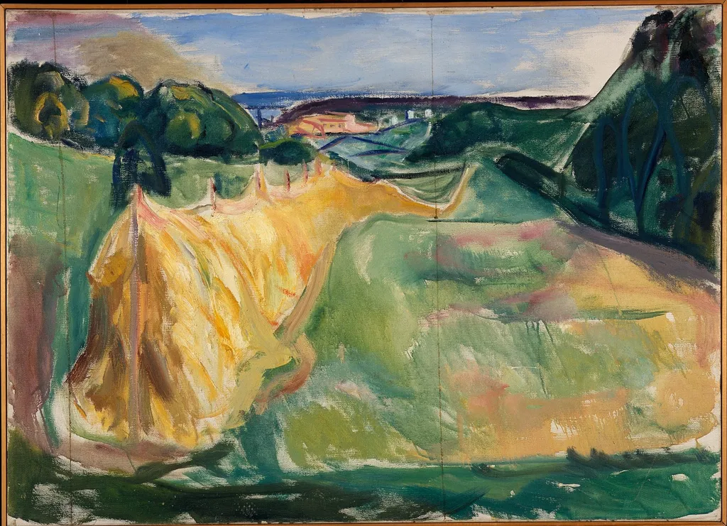Drying Hay, by Edvard Munch, oil, 1920