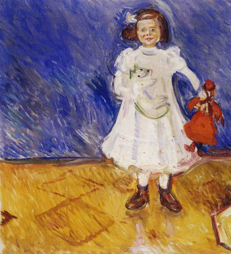 Edmute Esche with Doll, by Edvard Munch, oil, 1905