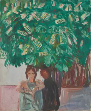 Encounter beneath the Chestnut Tree, by Edvard Munch, 1937