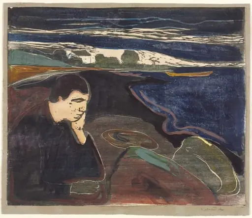 Evening, Melancholy I, by Edvard Munch