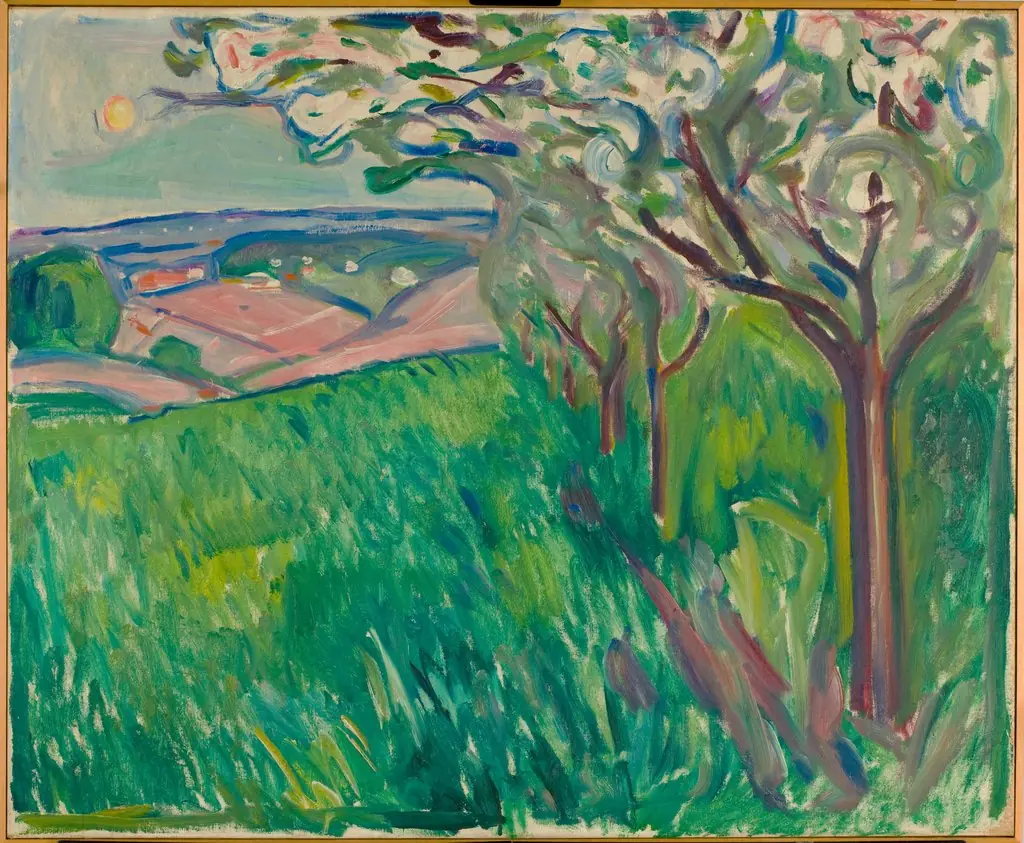 Fruit Trees in Blossom, by Edvard Munch