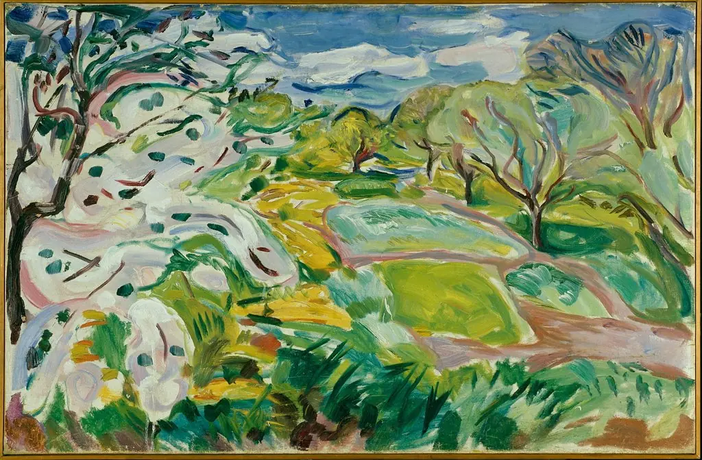 Fruit trees in Blossom in the Wind, by Edvard Munch
