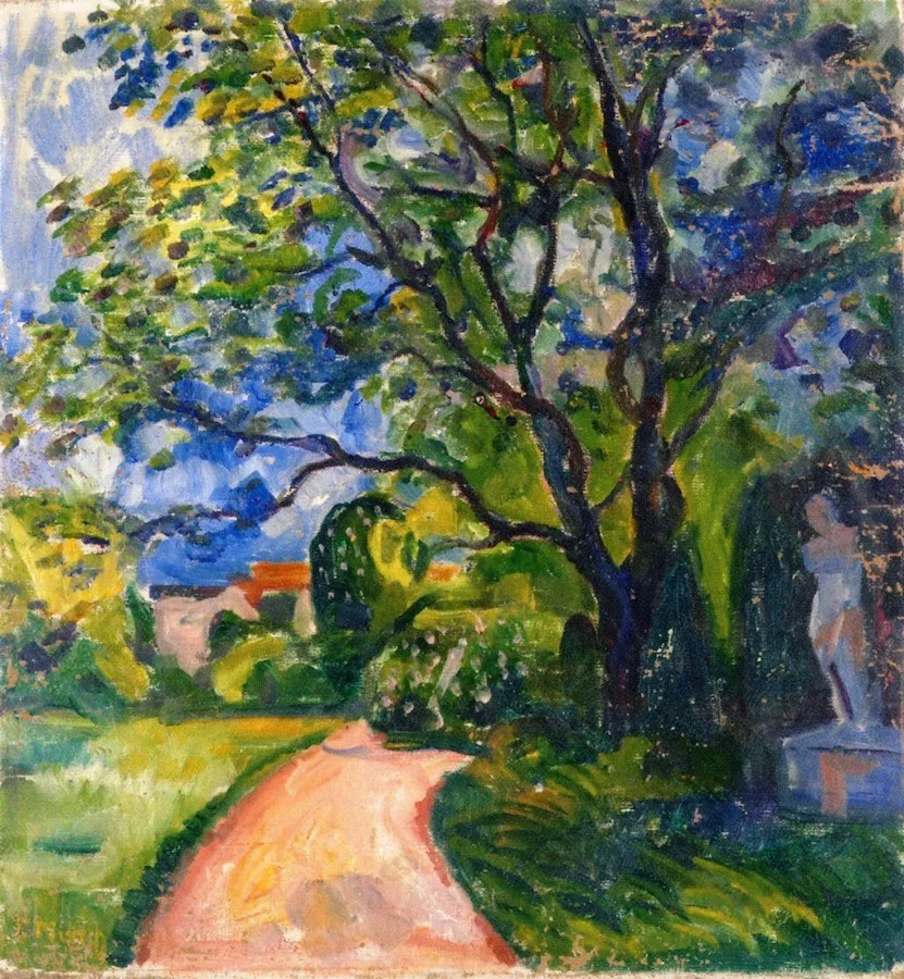 Garden in Lübeck, by Edvard Munch, oil, 1903