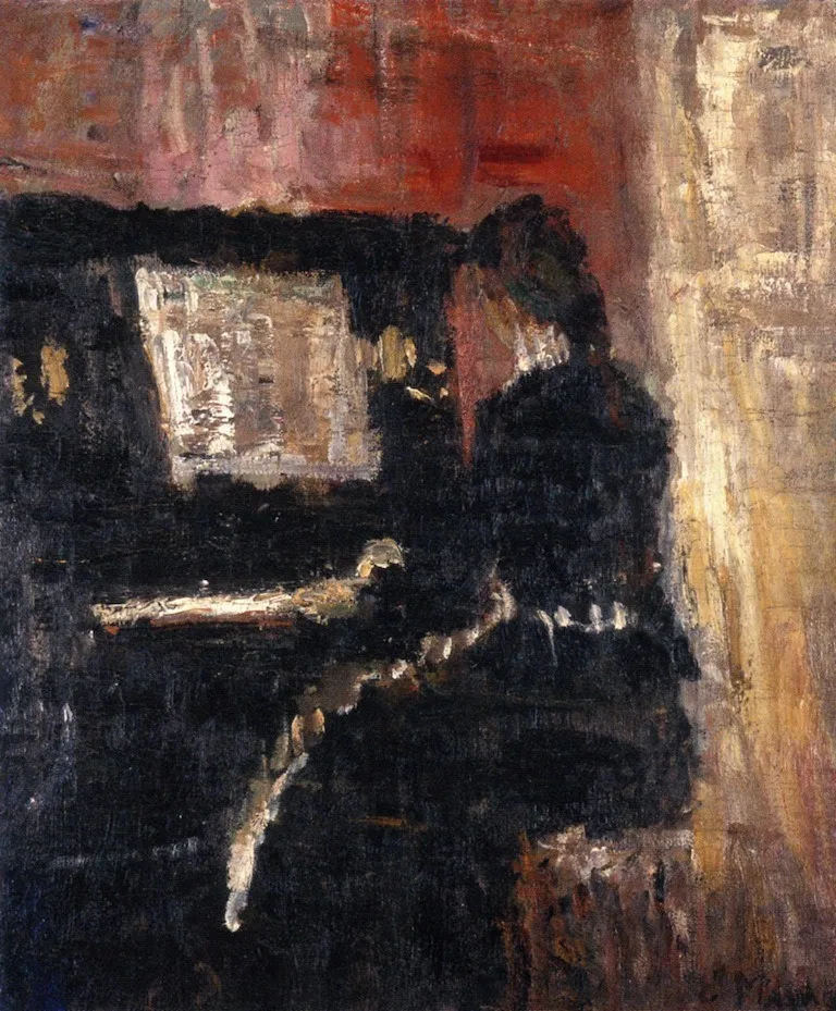Girl at the Piano, by Edvard Munch, oil, 1894