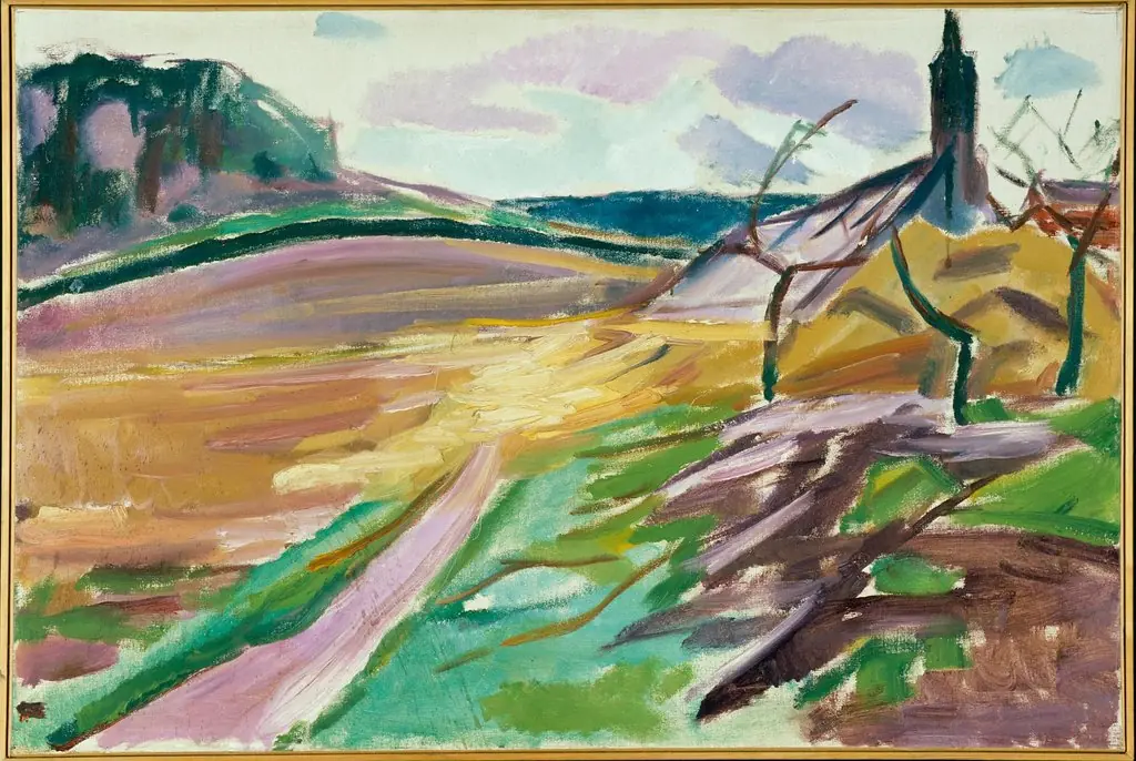 Greenhouse in Autumn, by Edvard Munch