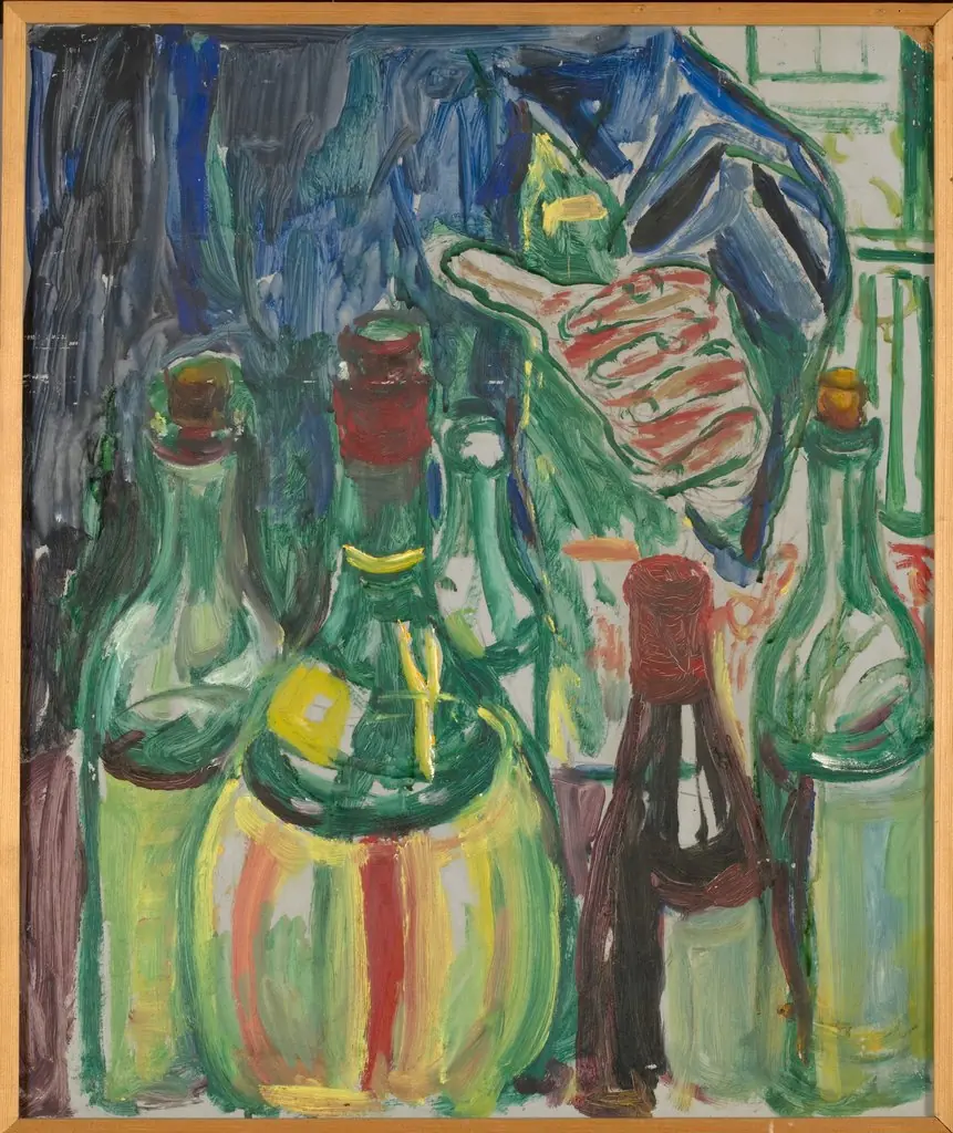 Hand Reaching out for Bottles, by Edvard Munch