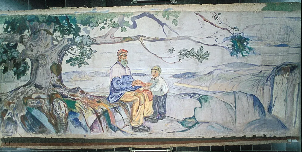 History, by Edvard Munch, oil, 1910