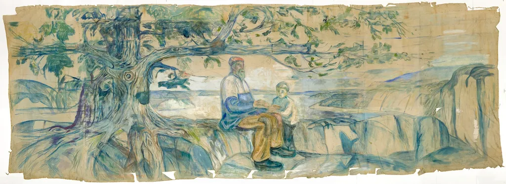 History, by Edvard Munch, oil, 1910