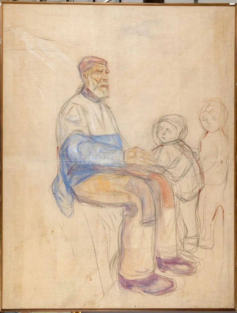 History: Study for the Old Man and Two Boys, by Edvard Munch