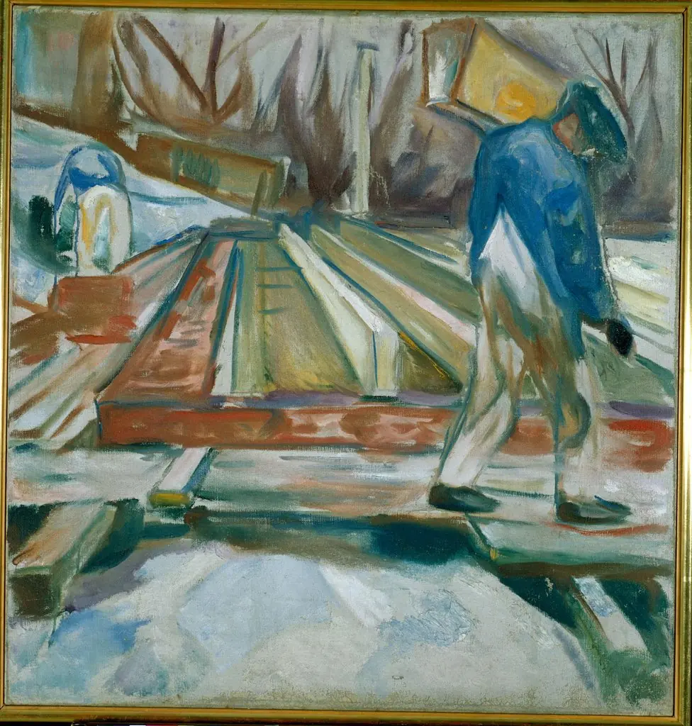 Hodman at Work on the Studio Building, by Edvard Munch