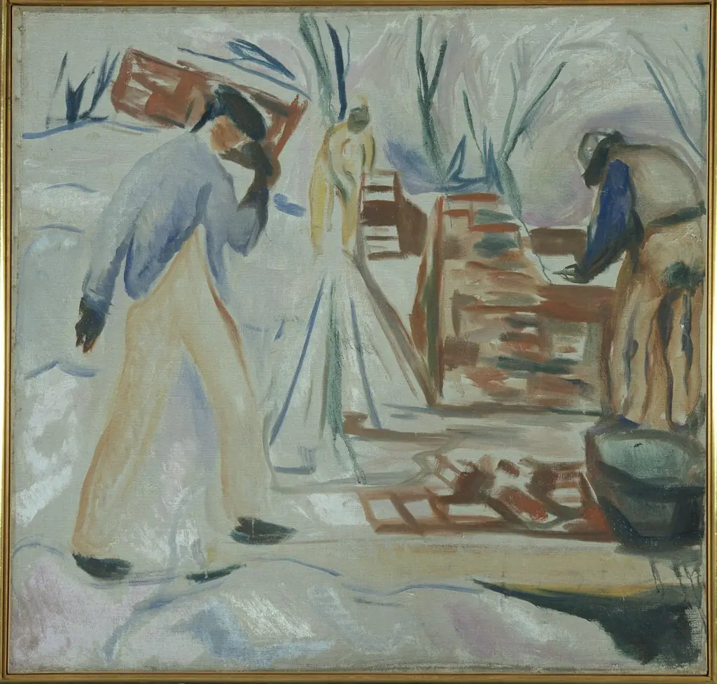 Hodman at Work on the Studio Building, by Edvard Munch