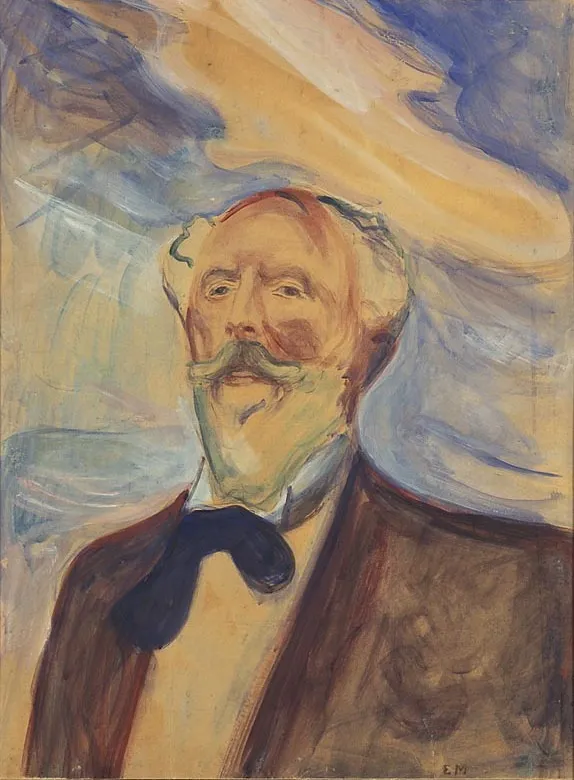 Holger Drachmann, by Edvard Munch, tempera, 1900