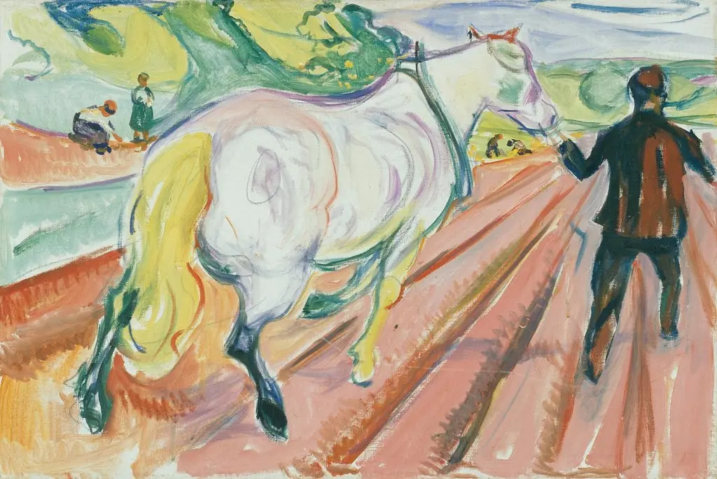 Horse and Man in the Field, by Edvard Munch