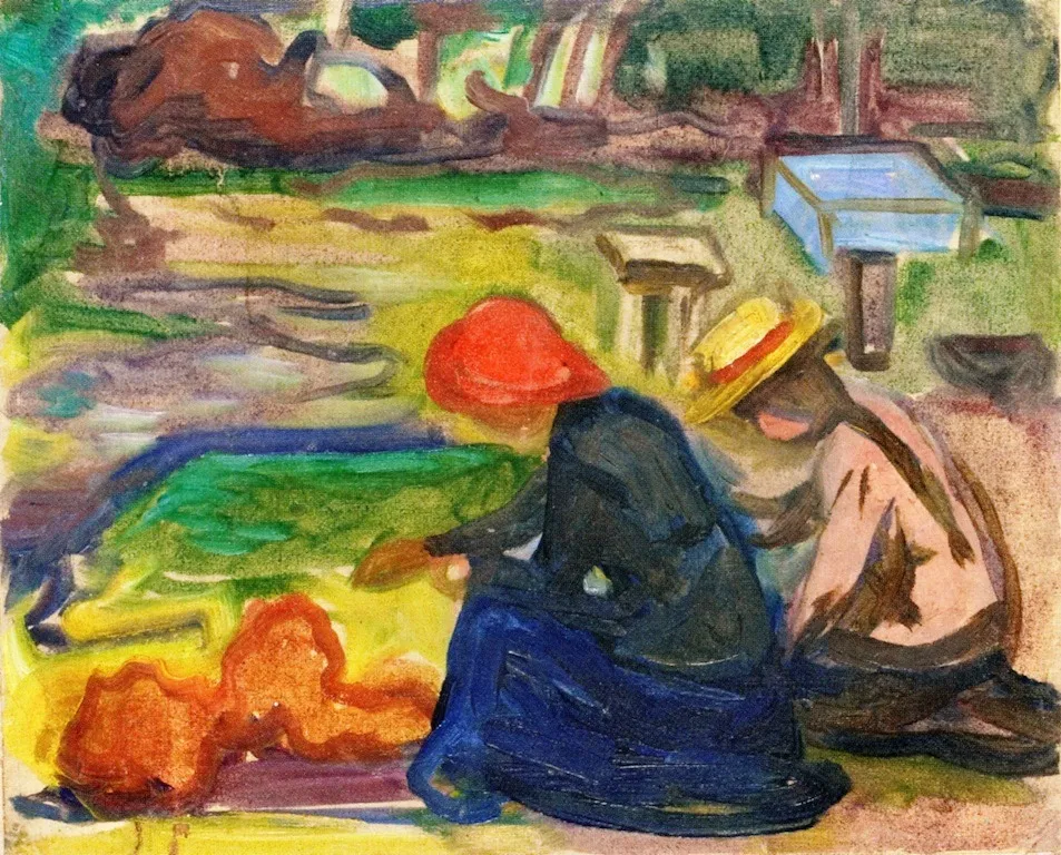 In the Garden, by Edvard Munch, oil, 1902