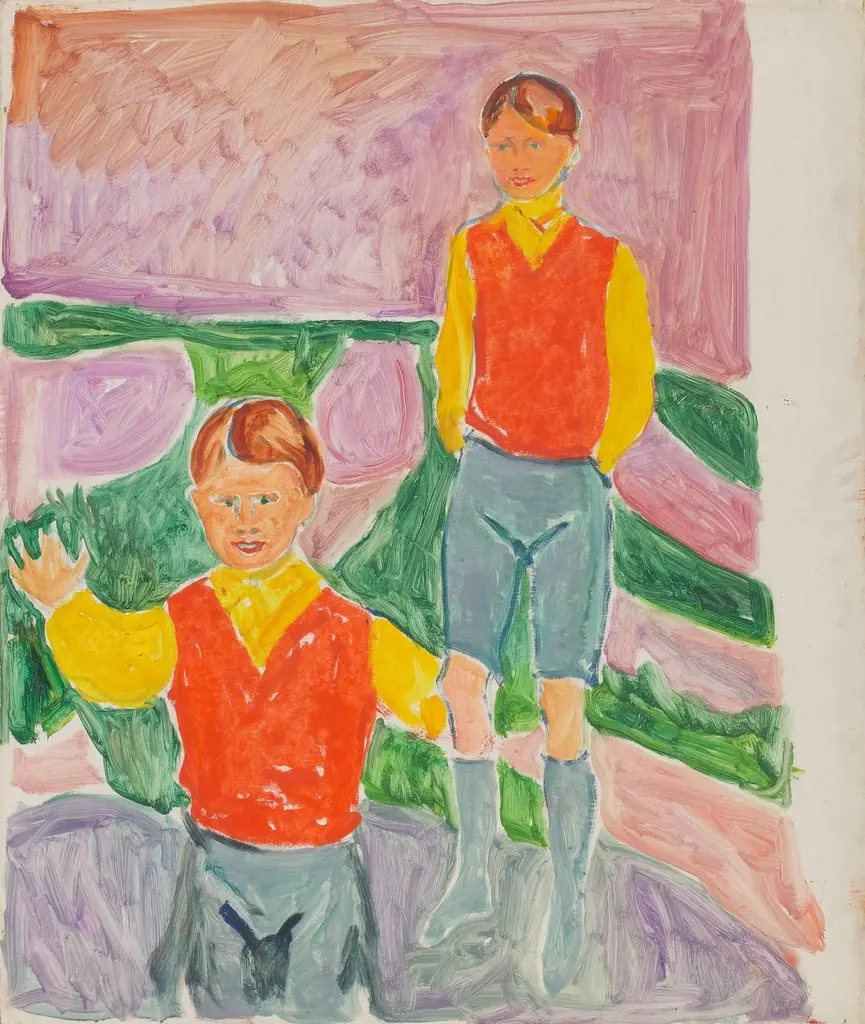 Johan Martin and Sten Stenersen, by Edvard Munch