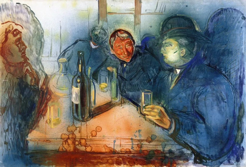 Kristiania Bohemians, by Edvard Munch, oil, 1907
