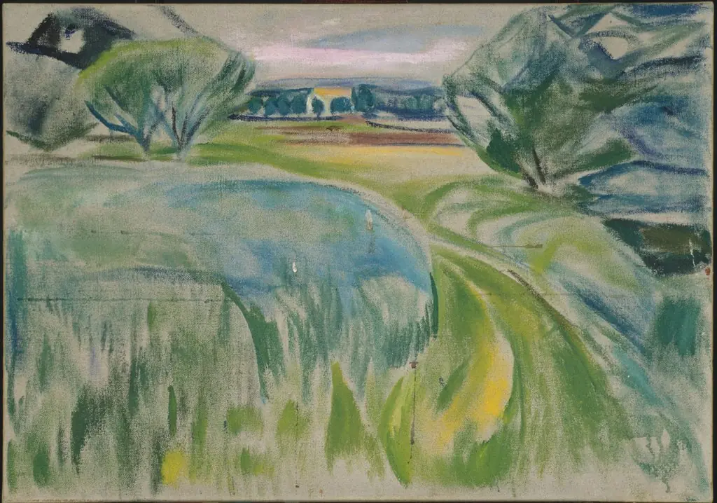 Landscape with Green Fields, by Edvard Munch